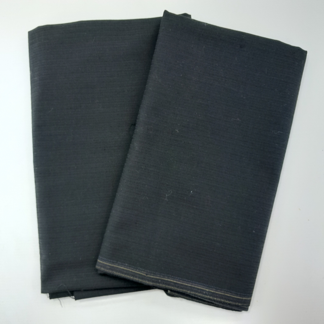 Ткань костюмная/брючная, чёрная, не мнется, 2 отреза 140х90 и 140х70см.. Картинка 1